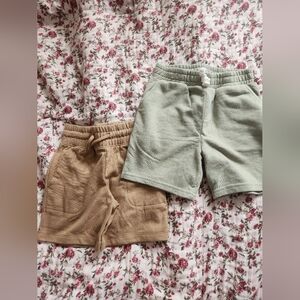 George Sage Green and Wonder Nation Tan Kids Knit Shorts Size 5t